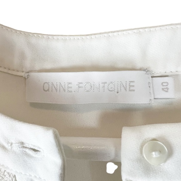 Anne Fontaine Romanella White Blouse Top Size 40 Flawed - Picture 5 of 10